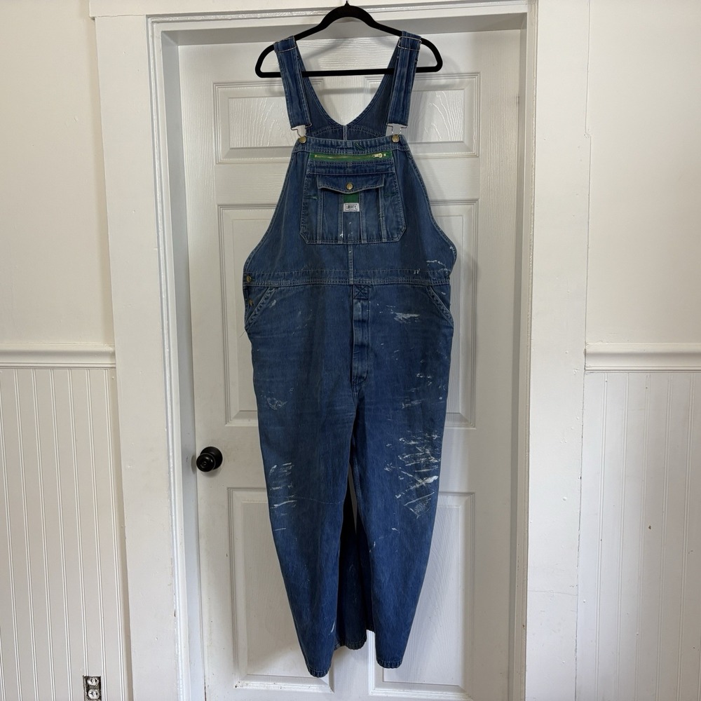 Liberty Overalls Mens Big & Tall 46x30 Denim Bib Workwear Carpenter READ